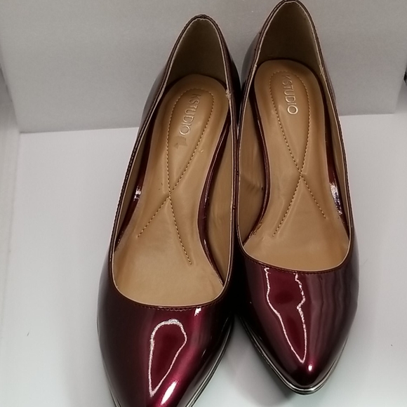 Kstudio patent burgundy block heels - Picture 2 of 10